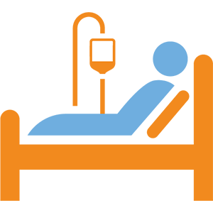 Patient in hospital bed icon