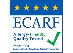 ECARF logotipas - alergijos tinkamų produktų