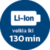 Ličio jonų, iki 130 min.