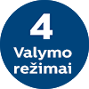 4 valymo režimai