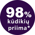 98% kūdikių priima