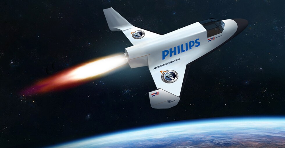 „Philips“ ir XCOR suvienijo jėgas, kad galėtų pajusti kelionę į kosminę erdvę