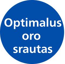 Optimalaus oro srauto piktograma